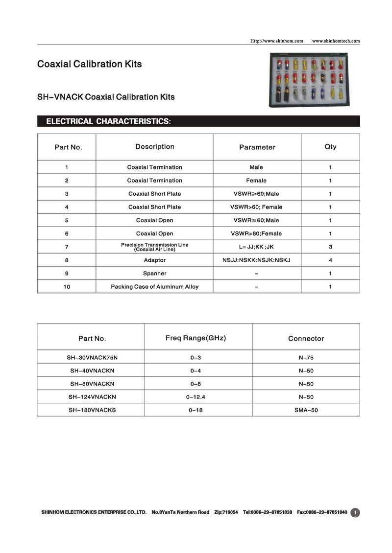 Coaxial calibration kits Coaxial calibration kits